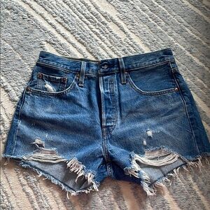 Levi's Distressed Blue Jean Shorts